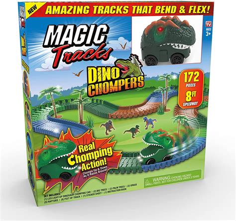 Experience the thrill of racing dinosaurs with Magic Tracks Dino Chompers